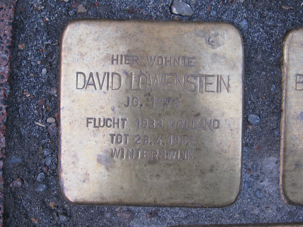 Stolperstein David Löwenstein, 1, Wiesbadener Straße 22, Idstein, Rheingau-Taunus-Kreis.jpg