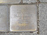 der Stolperstein für Hilde Bauer vor dem Haus Asterweg 53 in Gießen