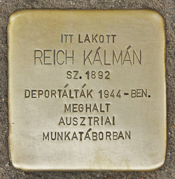 File:Stolperstein für Kalman Reich (Debrecen).jpg