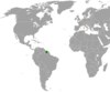 Location map for Suriname and Switzerland.