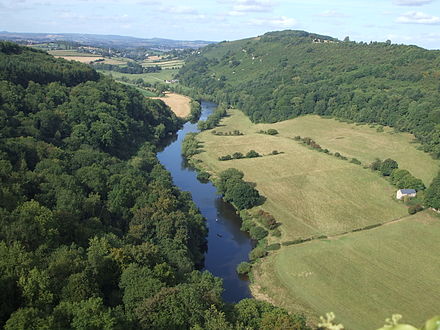 The view north towards Ross-on-Wye from Symonds Yat Rock, a popular tourist destination near the Forest