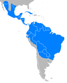 Tayassu tacaju mapa de distribución.PNG