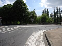 De locatie van het tramstation, bij het Melun-Ville station, vlakbij de Almont