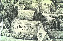 Print, based on Hollar's 1644 Long View of London, of the 1614 second Globe Theatre The Old Globe.jpg