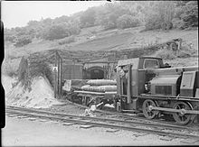 Entrance to one of the underground magazines at Dean Hill in the early 1940s. The Royal Navy during the Second World War A24931.jpg