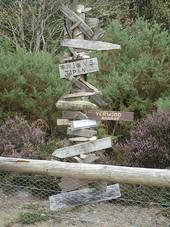 Scout signpost on Brownsea Island The Scout post at the camp on Brownsea.png