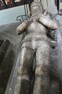 Effigy of Thomas Wensley, All Saints' Church, Bakewell, Derbyshire Thomas Wendesley of Battle of Shrewsbury.jpg