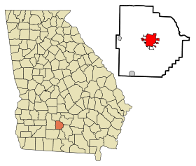 Tift County Georgia Incorporated and Unincorporated areas Tifton Highlighted.svg