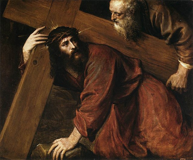 Kdo pomáhal Ježíši nést kříž?