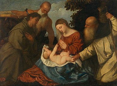 Tiziano, Francesco Vecellio, Adoration of the Child among saints.jpeg