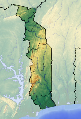 Voir sur la carte topographique du Togo