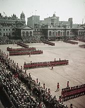 Trooping the Colour at Horse Guards Parade in 1956.