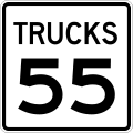 Vitesse maximale autorisée pour les camions de 55 mph, soit 89 km/h