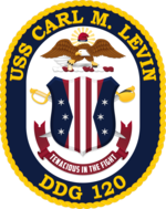 Военный корабль США Карл М. Левин (DDG-120) Crest.png