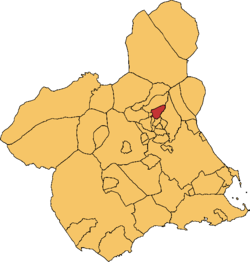 Umístění Ulea v regionu Murcia.