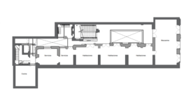 Plano de la distribución original de la planta alta