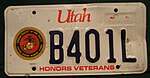Registarska oznaka veterana marine Utah.JPG