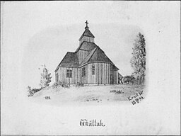 Kyrkan på teckning från 1894.