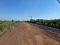 Obras de terraplanagem para duplicação da ferrovia em Indaiatuba