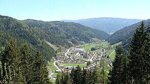 Das Veitschtal mit dem Dorf Veitsch Richtung Mürztal