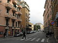 Voltri: via don Giovanni Verità, vista dal ponte sul torrente Leira - Voltri, street don Giovanni Verità, seen from the bridge on the Leira torrent