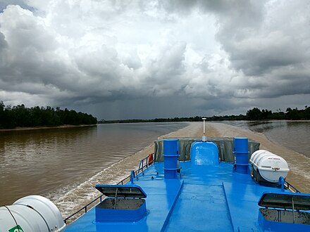 View from the boat from Kuching to Sibu