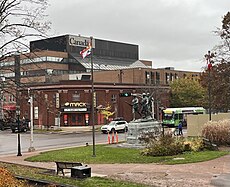 A view of Downtown Charlottetown View of the Cenotaph Of Veteran and The Mack in Prince Edward Island.jpg