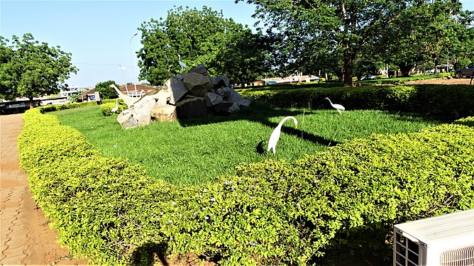 View of the public garden in the courtyard of the uac in Calavi, Benin