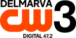 The CW network logo in orange. Above it, 