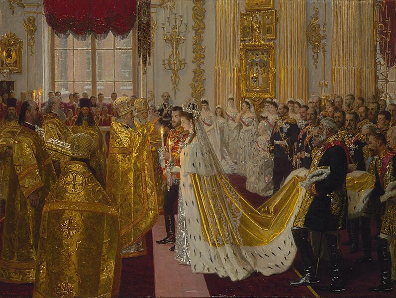 File:Wedding of Nicholas II and Alexandra Feodorovna by Laurits Tuxen (1895-6, Royal coll.).jpg