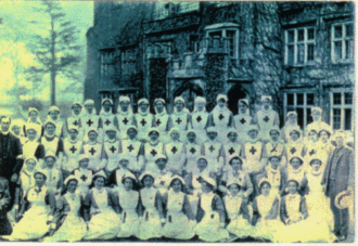 Weddington Castle as a Red Cross hospital during WW1 Weddington Castle as Red Cross Hospital.gif