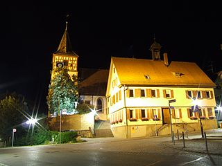 Weilimdorf - Altes Rathaus und Oswaldkirche