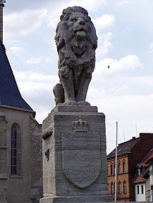 Wettinerbrunnen, erected in memory of the 1307 battle