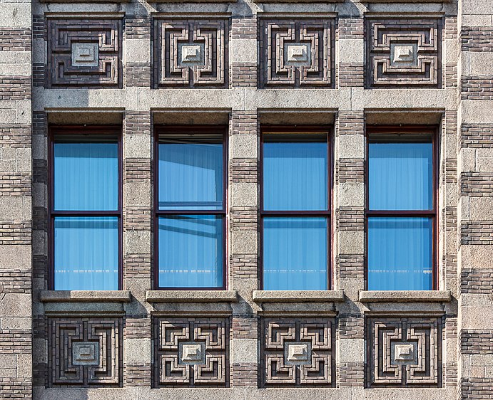 Window and brick details, de Bazel, Amsterdam, The Netherlands
