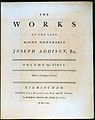 První kniha z edice Práce Josepha Addisona (1761)