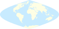 World map in a sinusoidal projection (centered on Prime Meridian)