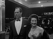 De Carlo with her husband, Robert Morgan, at the New York premiere of The Ten Commandments in 1956