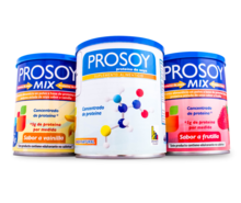 Suplemento nutricional a base de proteína aislada de soya con extraordinaria concentración del 85% de proteína en Prosoy sabor natural y del 50% en Prosoy sabor Vainilla o Frutilla.