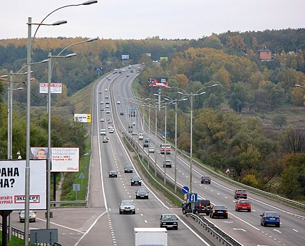 Section of the E95 / M05 highway near Kyiv.