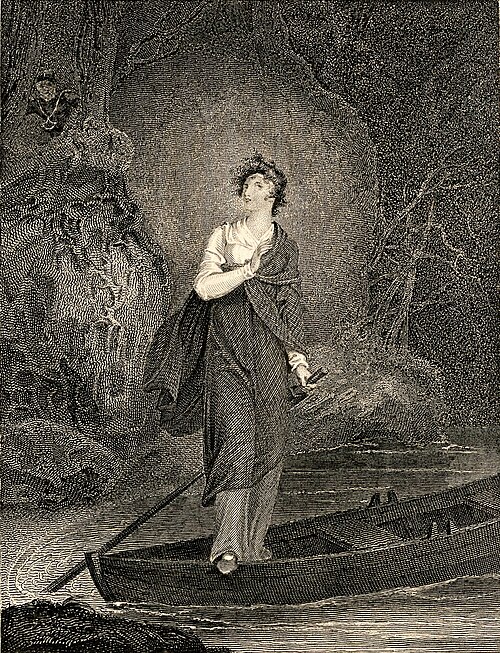 Ellen Douglas – Lady of the Lake. 'In listening mood, she seemed to stand, / The guardian Naiad of the strand.' (Canto I, stanza 17)