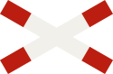 153-52 Výstražný kríž (nad vozovkou).svg