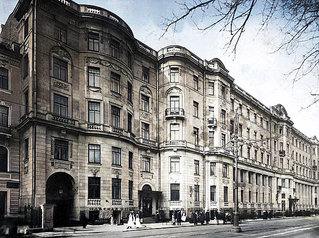 Benois House, Saint Petersburg. The building was erected in 1911-1914. Photo by Karl Bulla. 1912