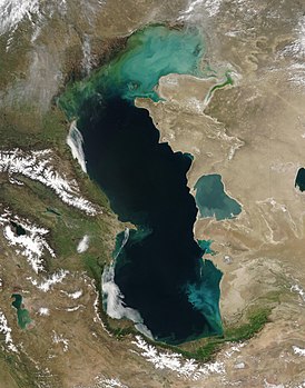 Спутниковый снимок Каспийского моря