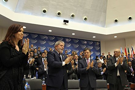 South American leaders during the Unasur 4th Summit, in Georgetown, Guyana.