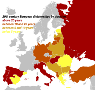 <span class="mw-page-title-main">European interwar dictatorships</span> List of dictatorships in Europe between World War I and World War II