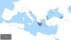Lokasi Kekaisaran Bizantium di bawah Dinasti Palaiologos