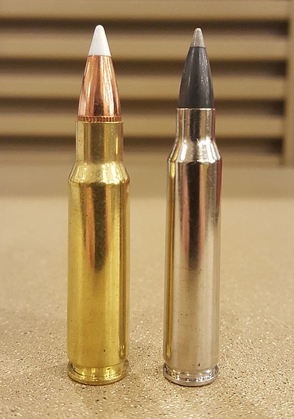 6.8 SPC (left), 5.56×45mm NATO (right)