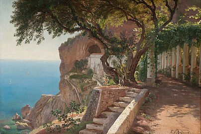 Pergola in Amalfi (Öl auf Leinwand, ca. 1880)
