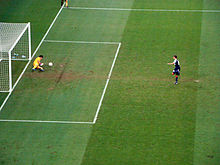 Aaron Ramsey missed a penalty kick against South Korea in the 40th minute. Aaron Ramsey missed penalty.jpg