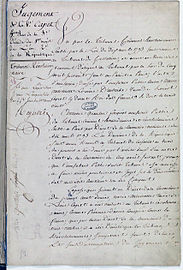 Acte de condamnation à mort de Marie-Antoinette (13-14 octobre 1793)